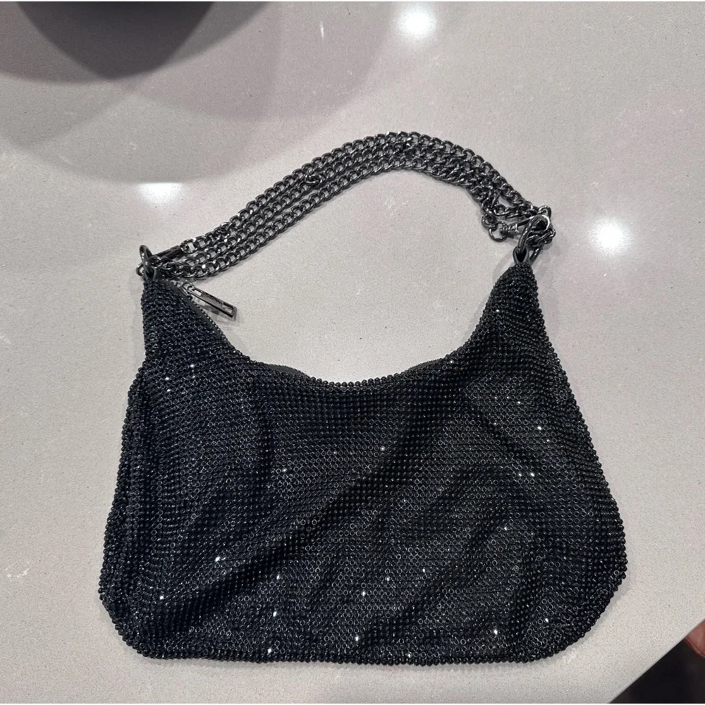Anthropologie Crescent Rhinestone Bag - Picture 4 of 8